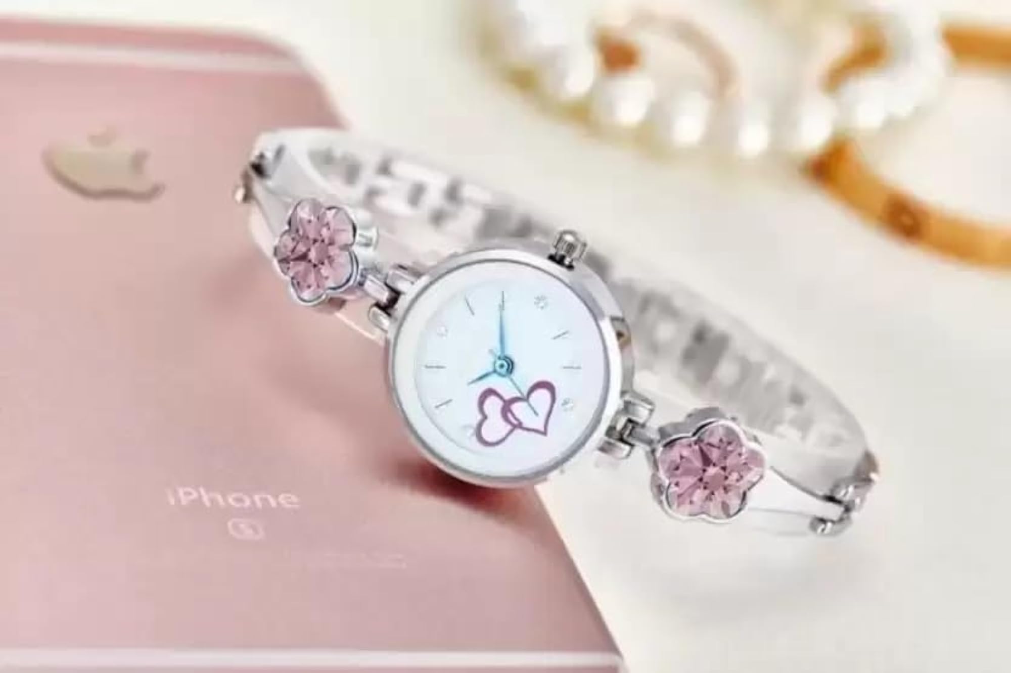 Women's Premium Flower Stone Bracelet Watch, Gift Ready